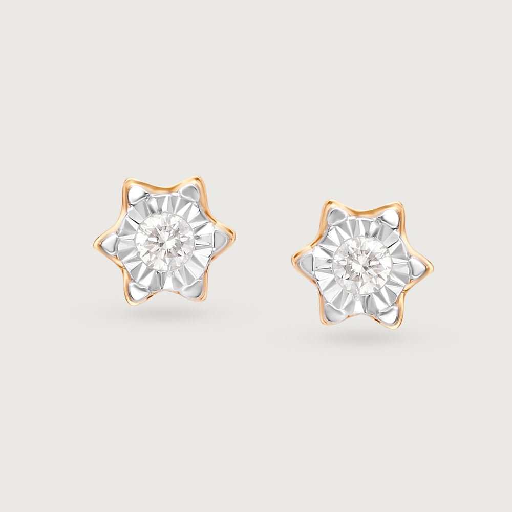Twinkling Stars 14Kt Diamond Stud Earrings,,hi-res thumbnail 4