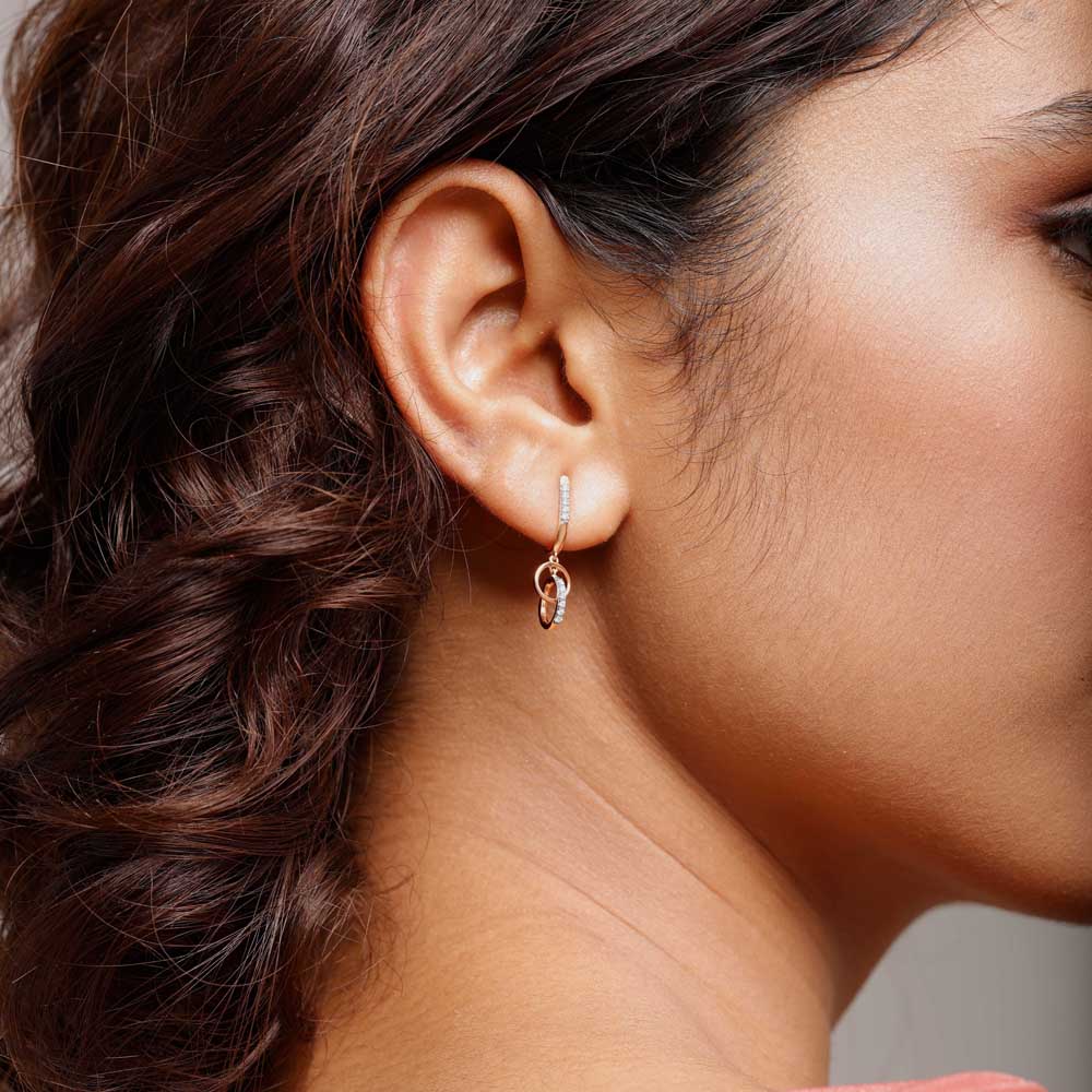 Looped Spark Diamond Drop Earrings,,hi-res thumbnail 2