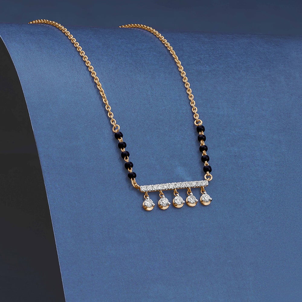 Playful Linear Diamond Mangalsutra