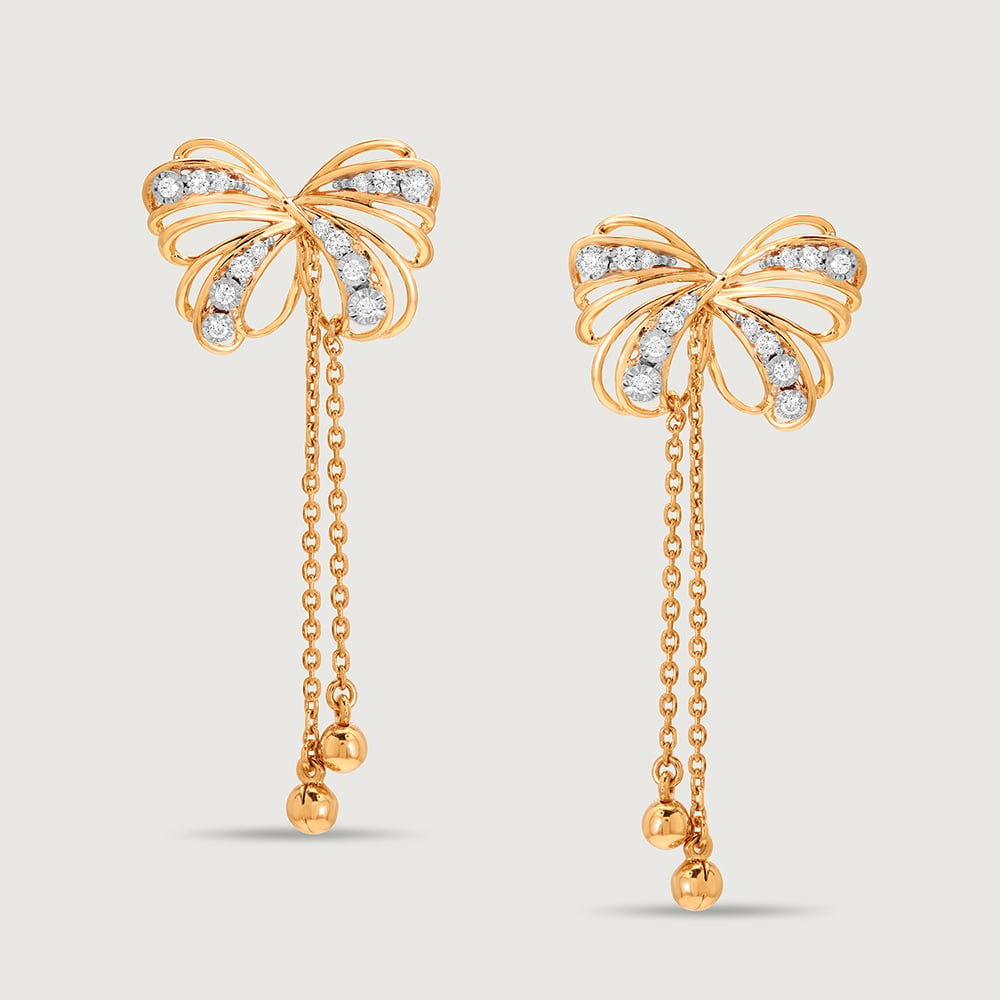 14K Gold Butterfly Cuff & Climber Drop Earrings with Genuine Crystals main image 0