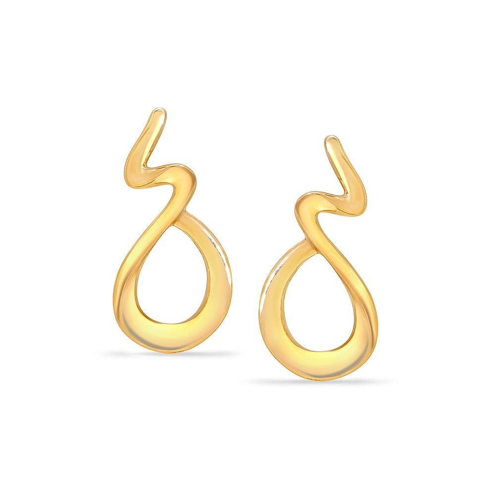 14KT Golden Classic Stud Earrings,,hi-res thumbnail 2