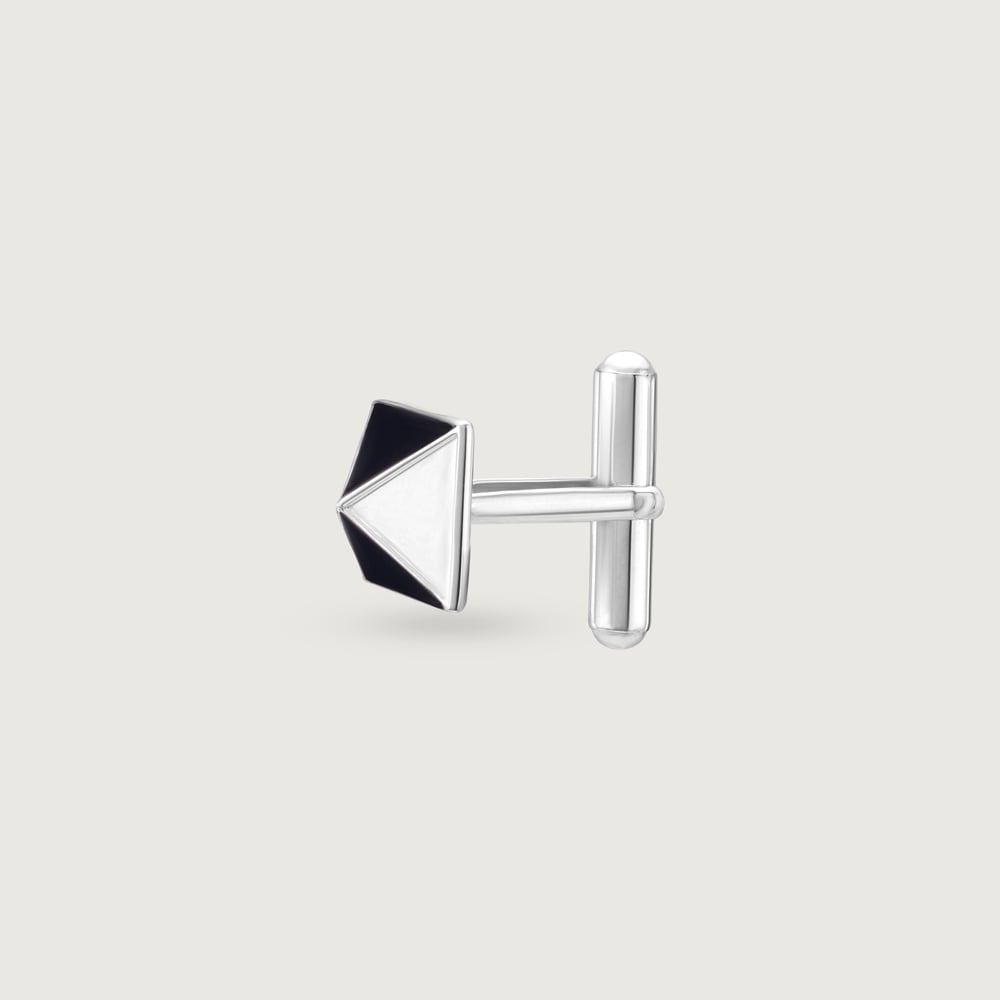 Pyramid Edge Silver Cufflinks,,hi-res thumbnail 5