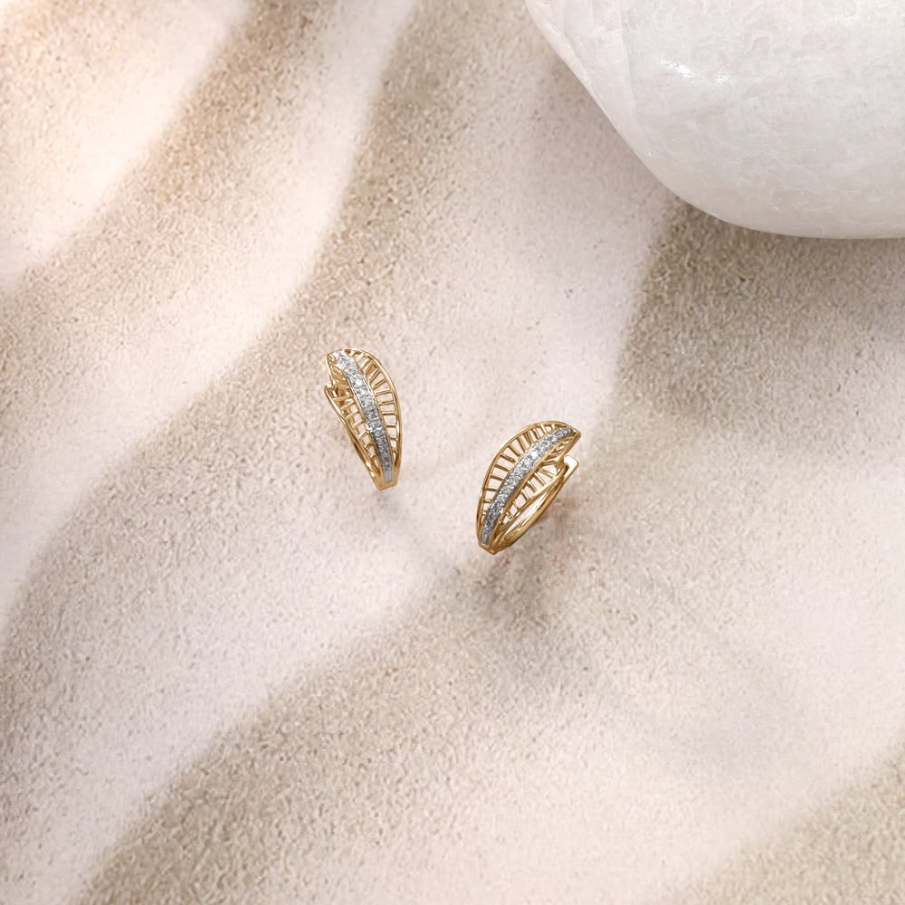 Radiant Linear Diamond Hoop Earrings