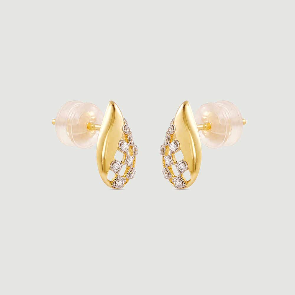 Luminous Checkered Diamond Stud Earrings,,hi-res thumbnail 5