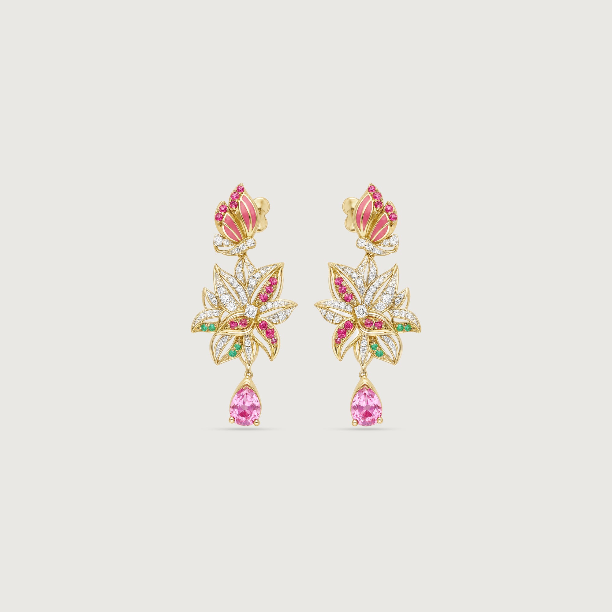Blossoming Radiance Diamond Drop Earrings