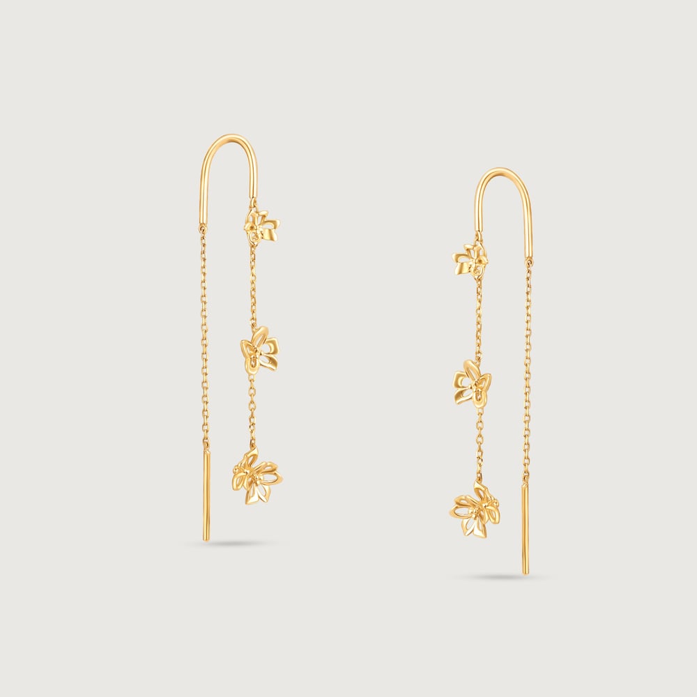 Flutter Bloom Gold Drop Earrings