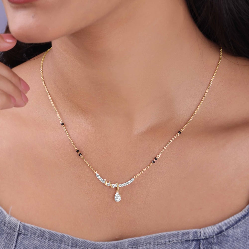 Fluid Twisted Diamond Mangalsutra,,hi-res thumbnail 2