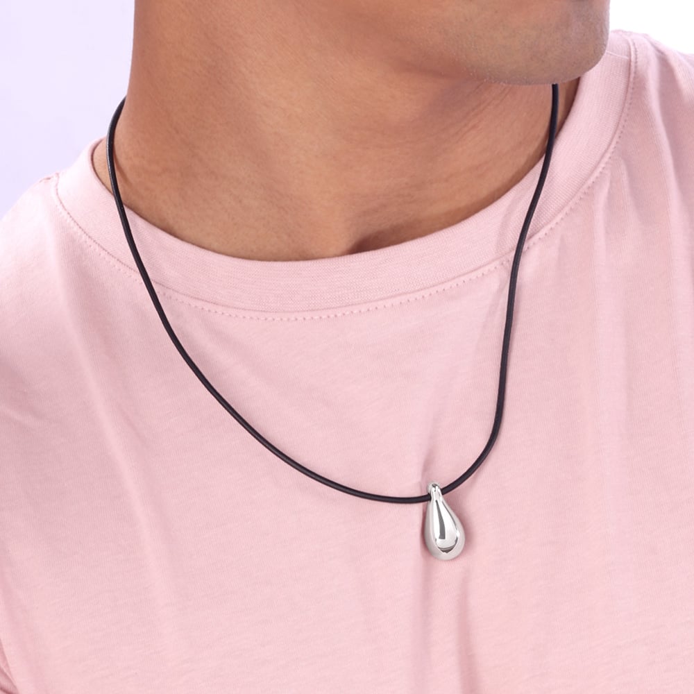 Sleek Drop Silver Pendant,,hi-res thumbnail 2