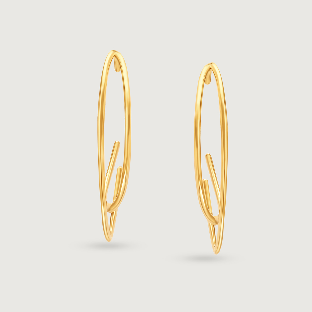 Eclipse Flare 14KT Hoop Earrings,,hi-res thumbnail 3