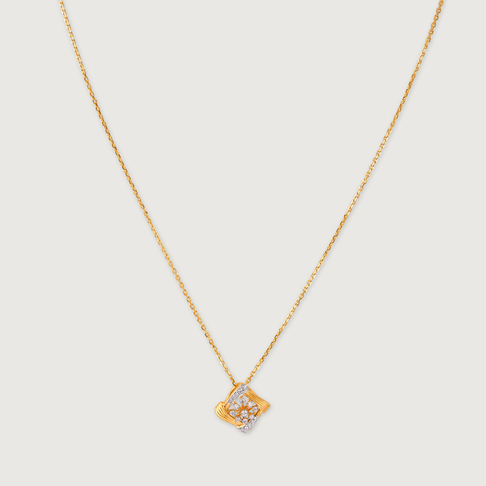 Luxe Floral Gold & Diamond Necklace,,hi-res thumbnail 3