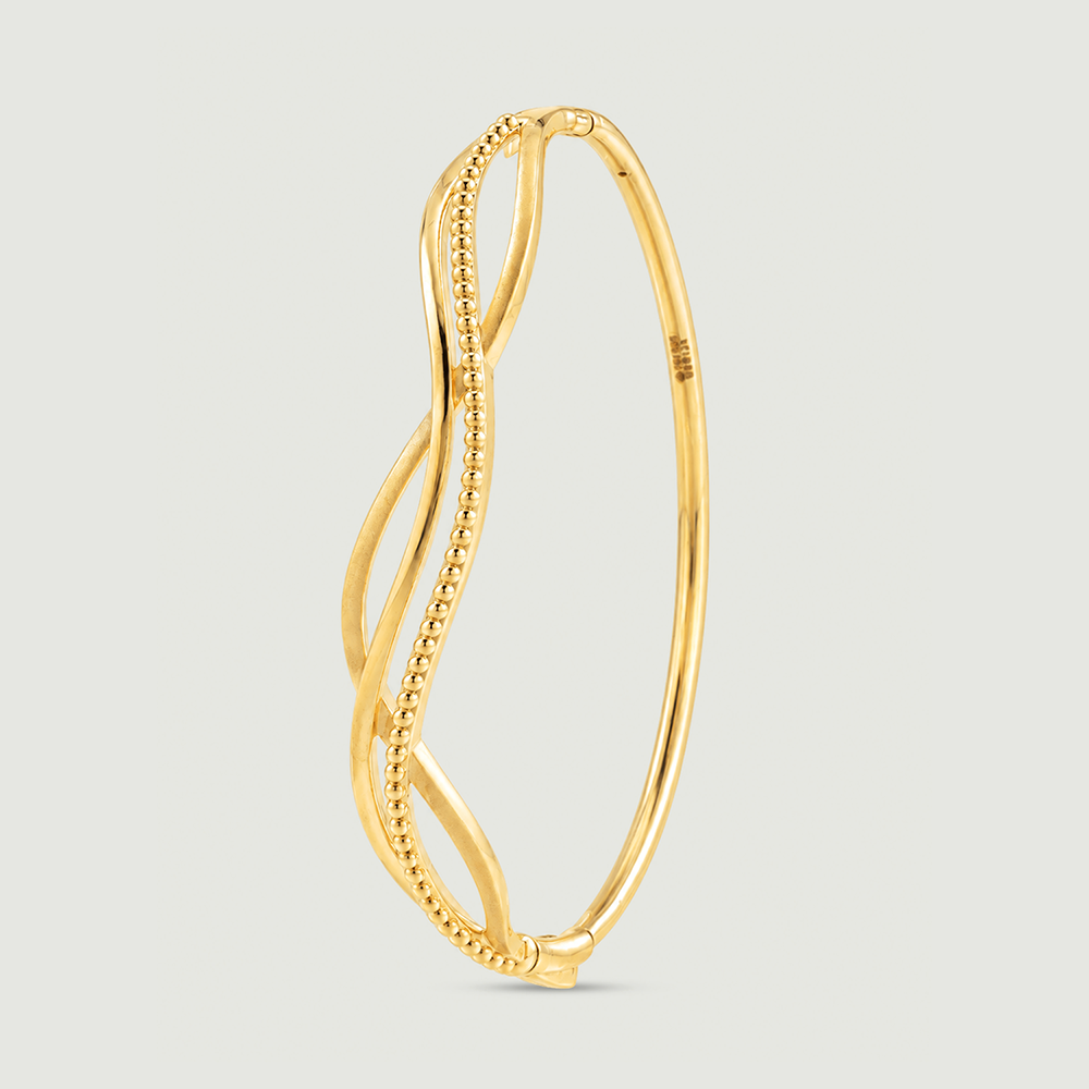 Sculpted Current Gold Bangle,,hi-res thumbnail 3
