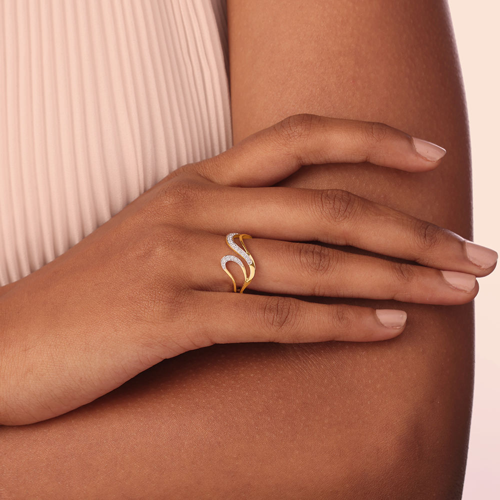 Eternal Wave 14 Kt Gold & Diamond Ring,,hi-res thumbnail 2