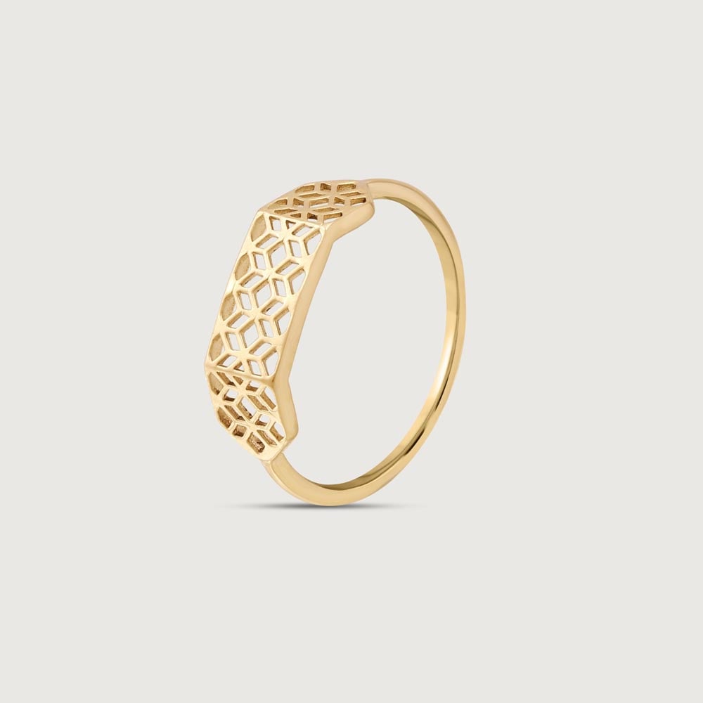 Chic Lattice Gold Ring,,hi-res thumbnail 2
