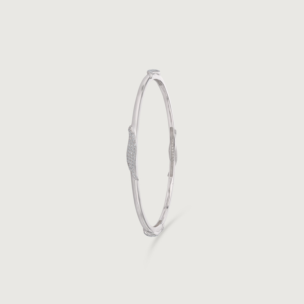 Shiny Contoured Silver Bangle,,hi-res thumbnail 4