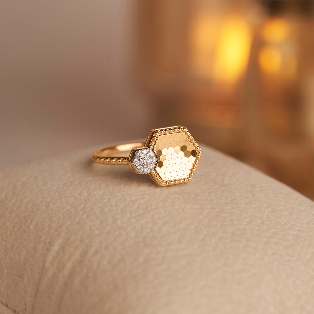 Radiant Geometric Diamond Ring