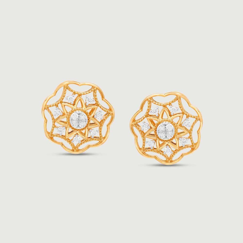 Twinkle Petal Diamond Stud Earrings,,hi-res thumbnail 3