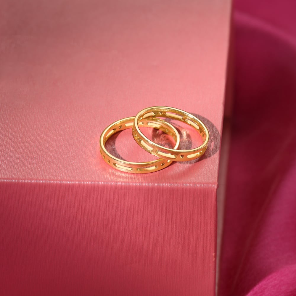 You & Me Forever Band 18KT Gold Couple Ring -Single Piece,,hi-res thumbnail 2
