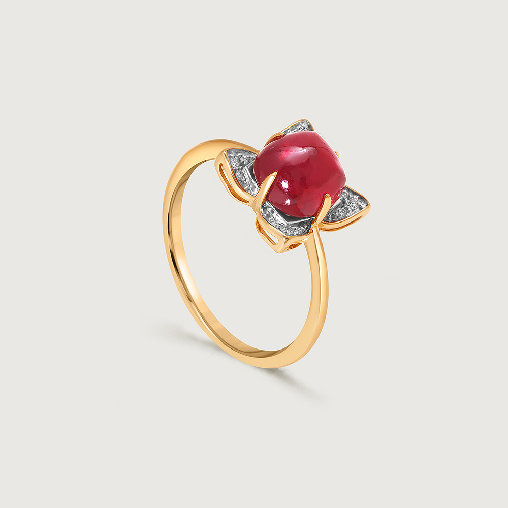 Scarlet Blooms Ruby & Diamond 14KT Ring,,hi-res thumbnail 4