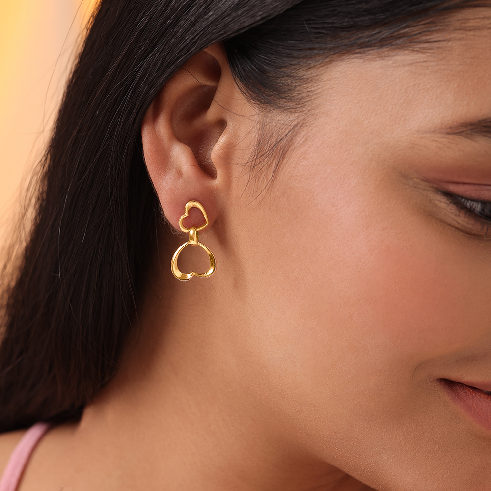 Cupid Edit Dangling Heart 14KT Gold Drop Earrings,,hi-res thumbnail 2