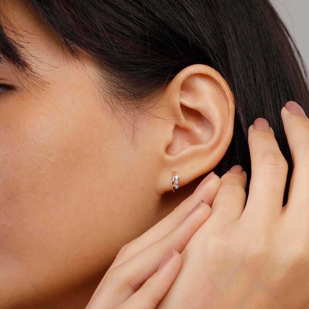 Soft Spark Diamond Hoop Earrings,,hi-res thumbnail 2