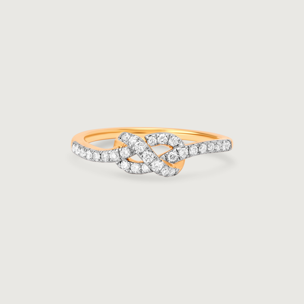 Sparkling Knot Gold & Diamond Ring,,hi-res thumbnail 4