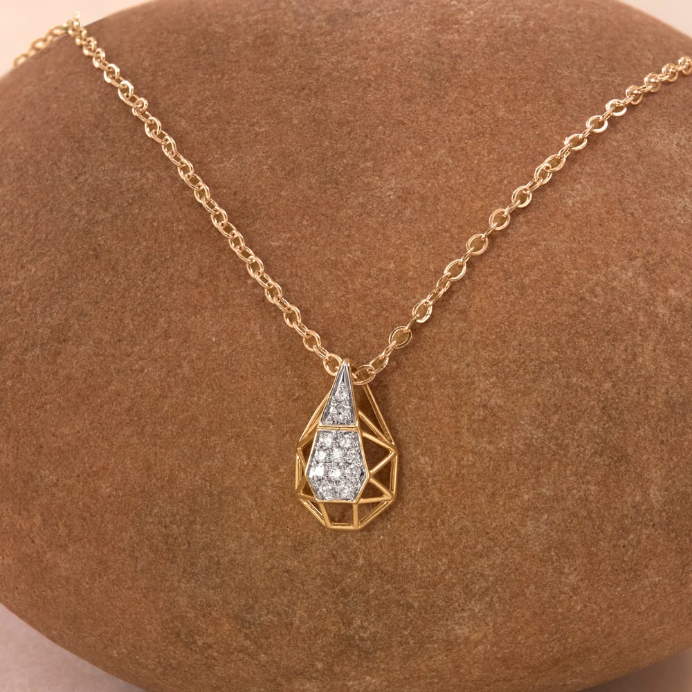 Faceted Poise Diamond Pendant