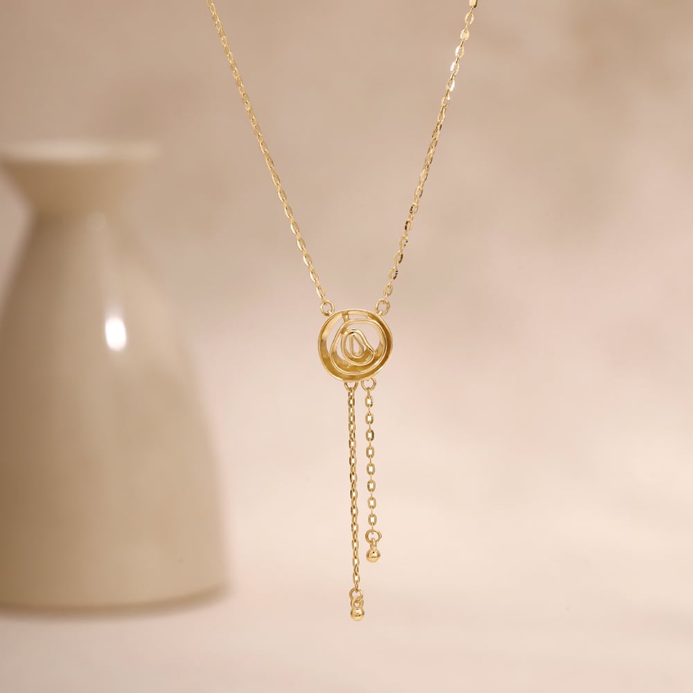 Fluid Orbit Gold Necklace