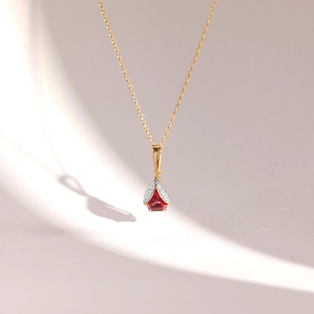 Auspicious Luminous Pink Garnet Pendant
