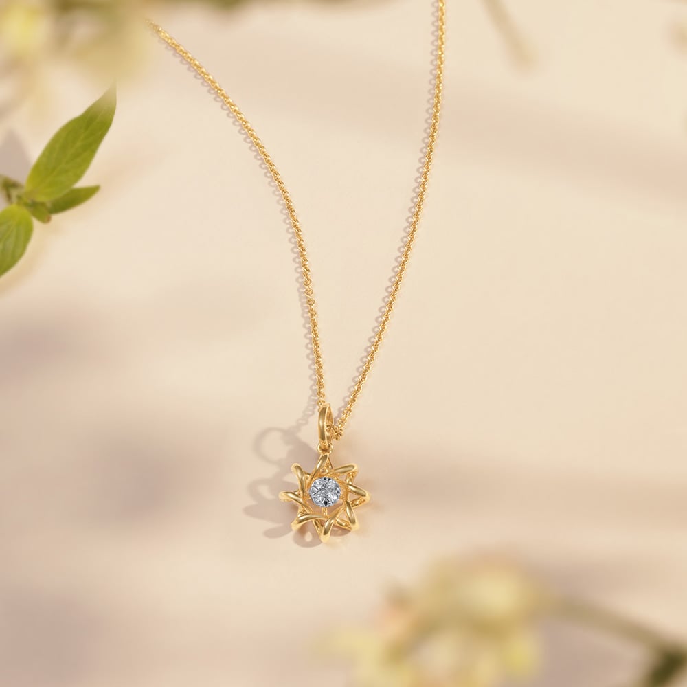 Serene Petal Diamond Pendant