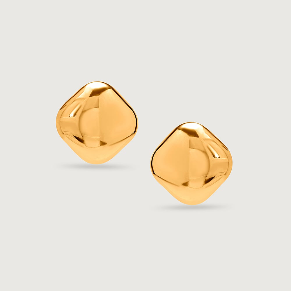 Square Sensation 18KT Gold Stud Earrings,,hi-res thumbnail 3