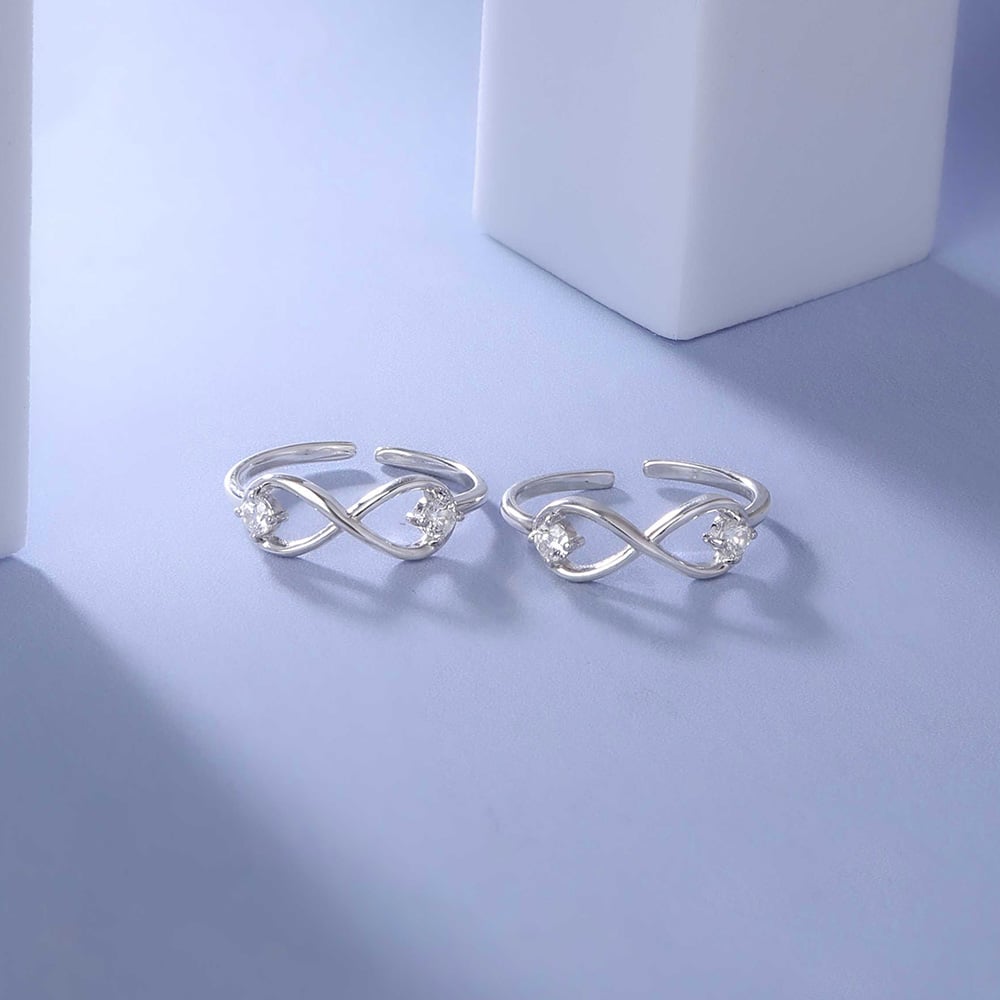 Infinite Shine Silver Toe Rings