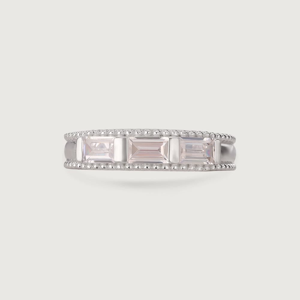 Radiant Baguette Silver Ring,,hi-res thumbnail 4