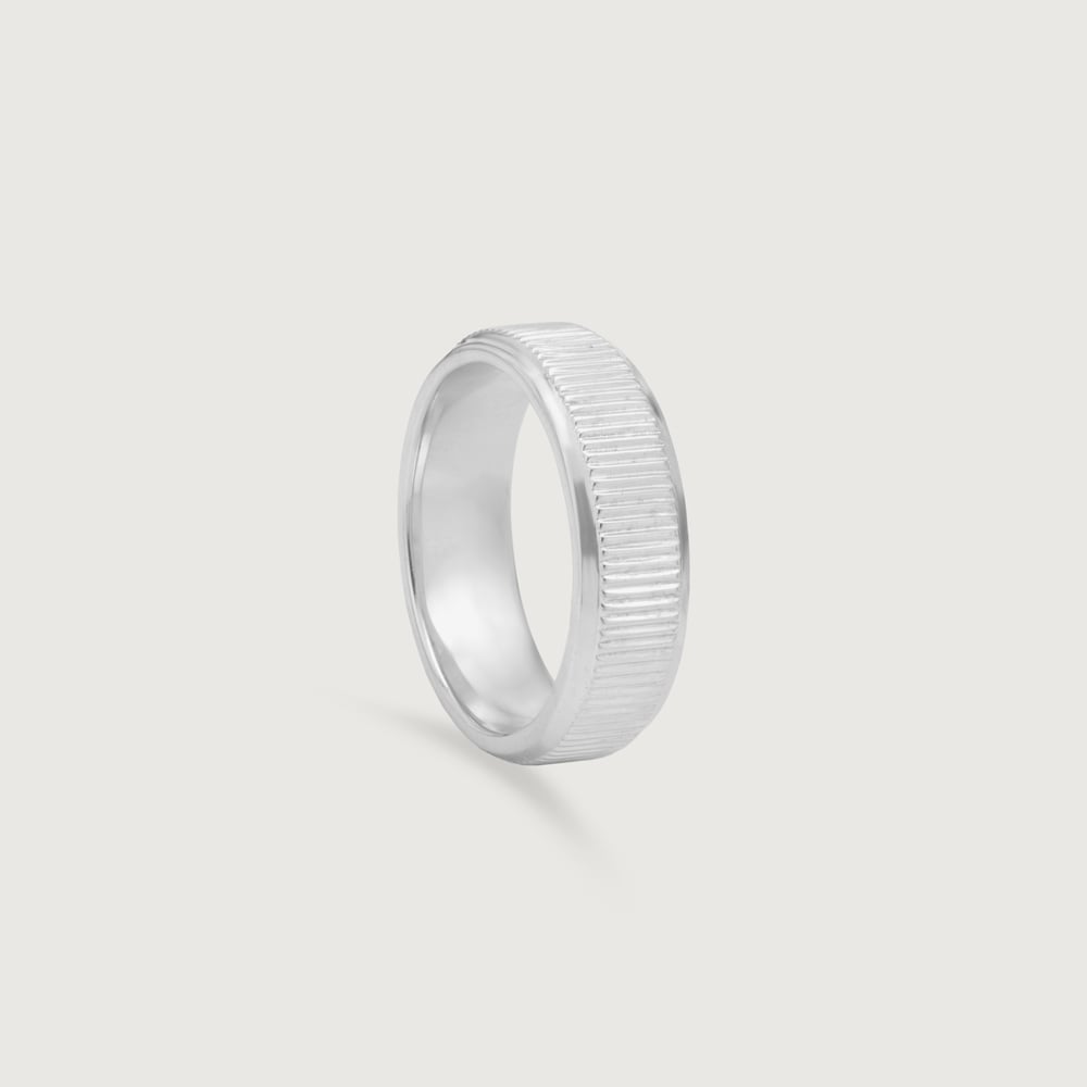 Textured Bold Silver Ring,,hi-res thumbnail 3