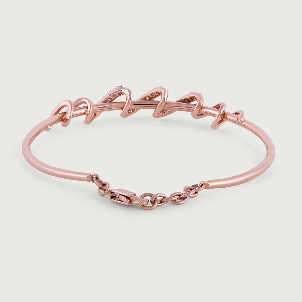 Twisted Blend Diamond & Gold Bangle,,hi-res thumbnail 4