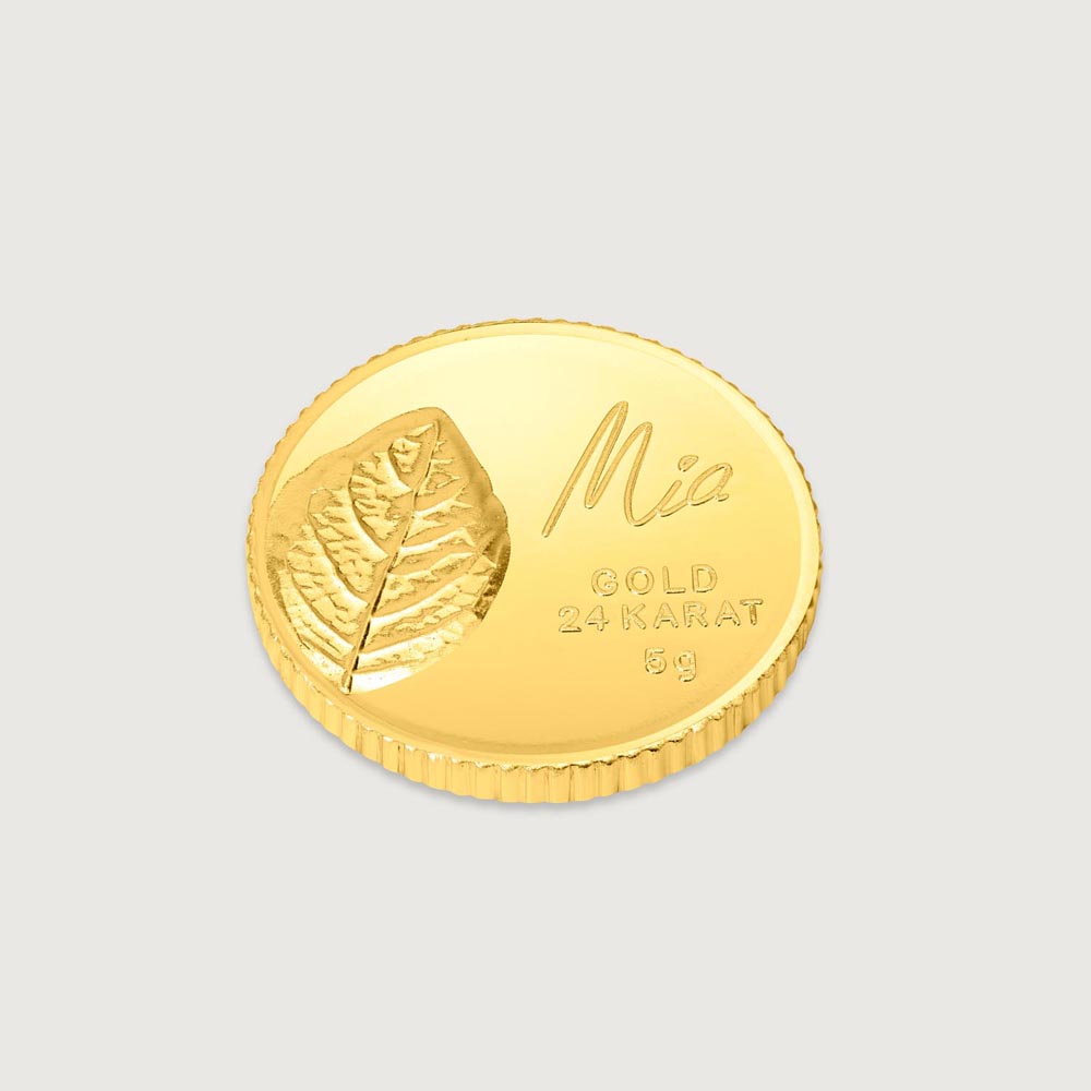5 GM 24 Karat Tulsi Gold Coin,,hi-res thumbnail 2