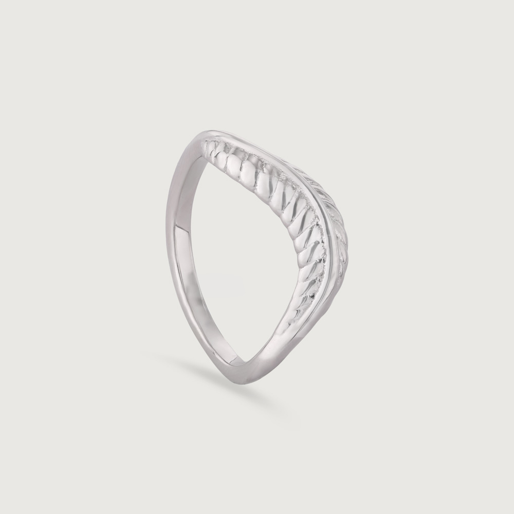 Chic Textured Silver Ring,,hi-res thumbnail 3