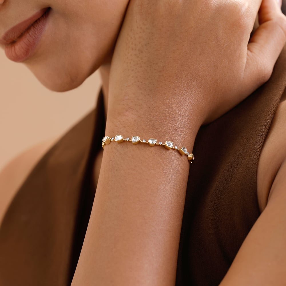 Timeless Grace Polki Diamond Bracelet,,hi-res thumbnail 2
