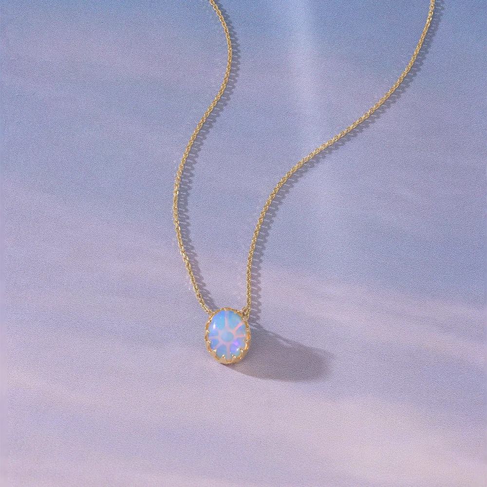 Luminous Opal Gold Necklace