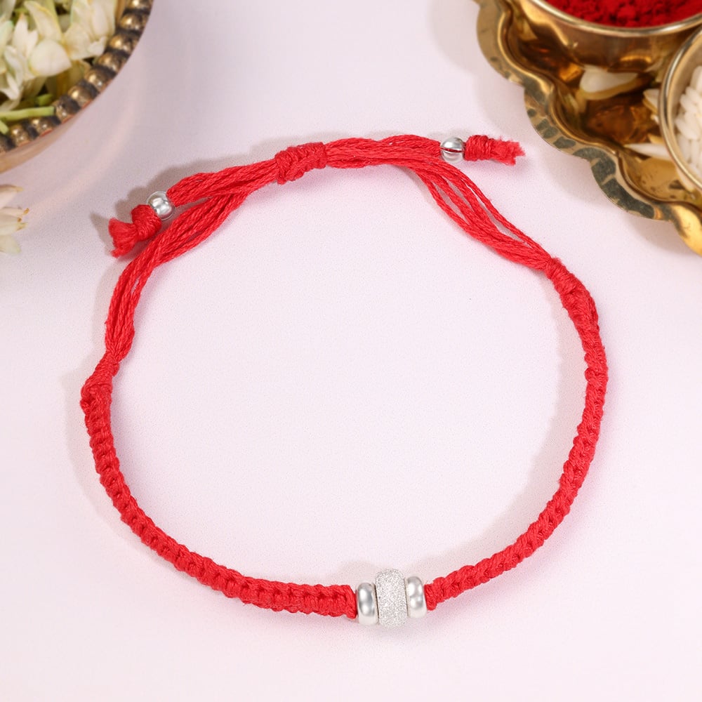 Radiant Texture Silver Rakhi