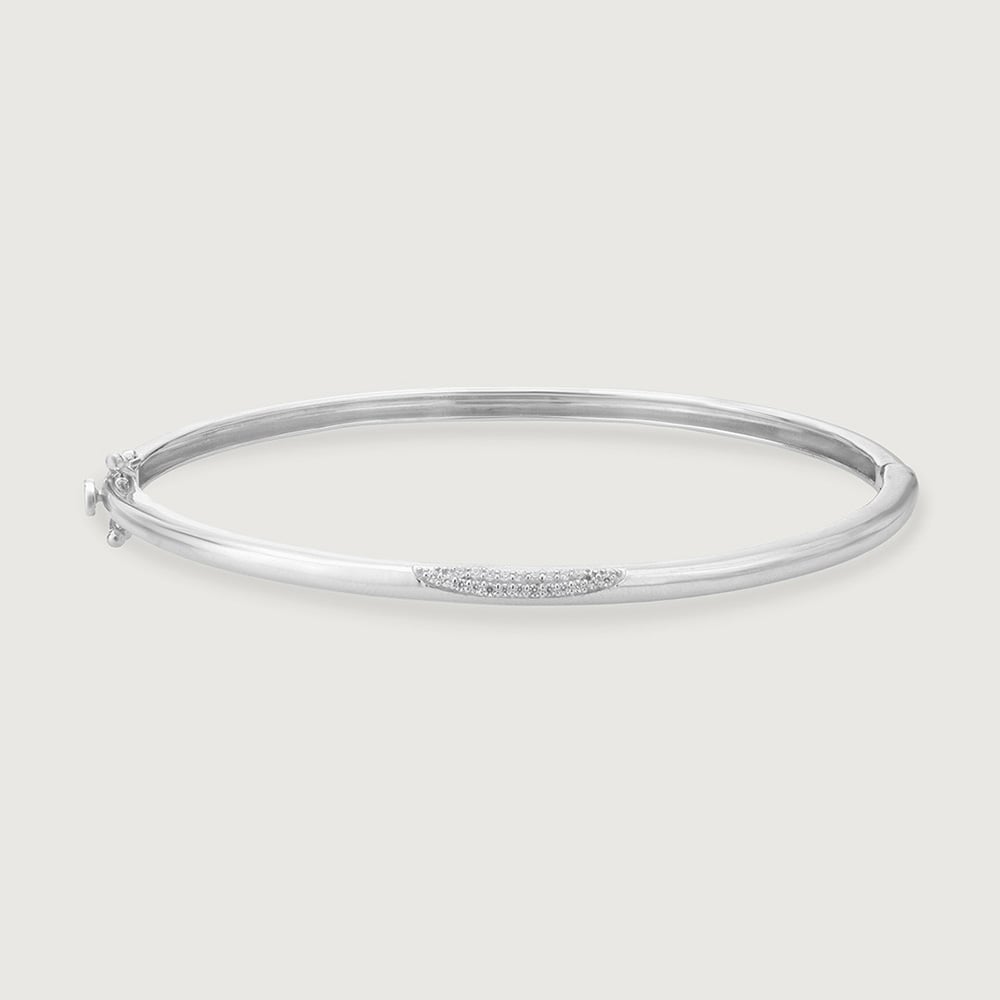 Sleek Curve Silver Bangle,,hi-res thumbnail 3