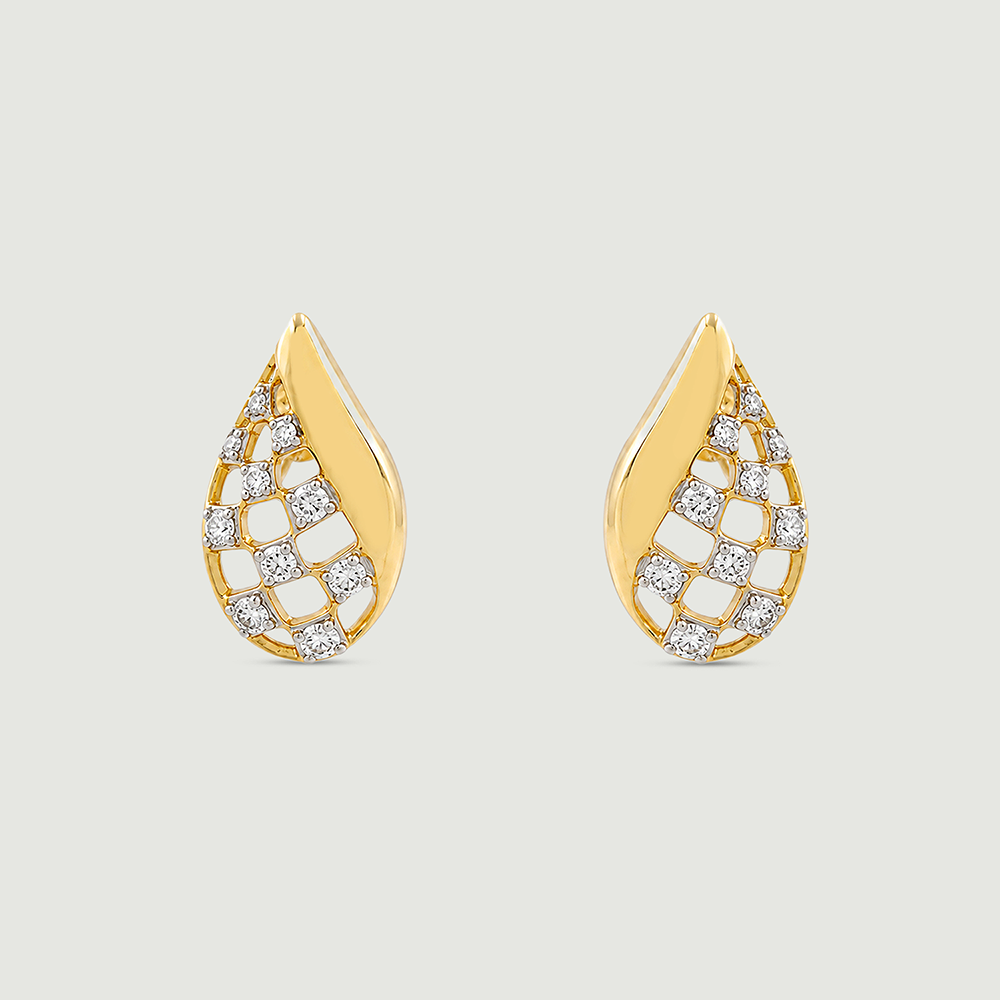 Luminous Checkered Diamond Stud Earrings,,hi-res thumbnail 3