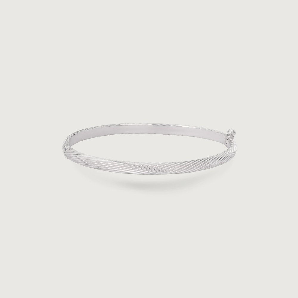 Snatched Spiral Silver Bangle,,hi-res thumbnail 3
